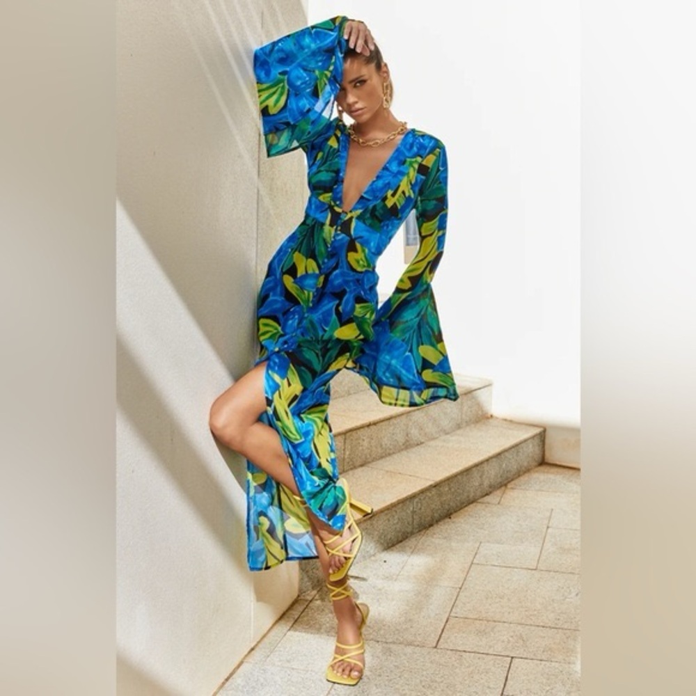 ROMELLY DRESS - BLUE FLORAL